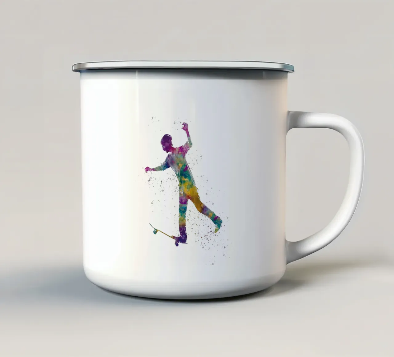 Pattinatore ad acquerello tazza in smalto da ⚽ Sports Pulse