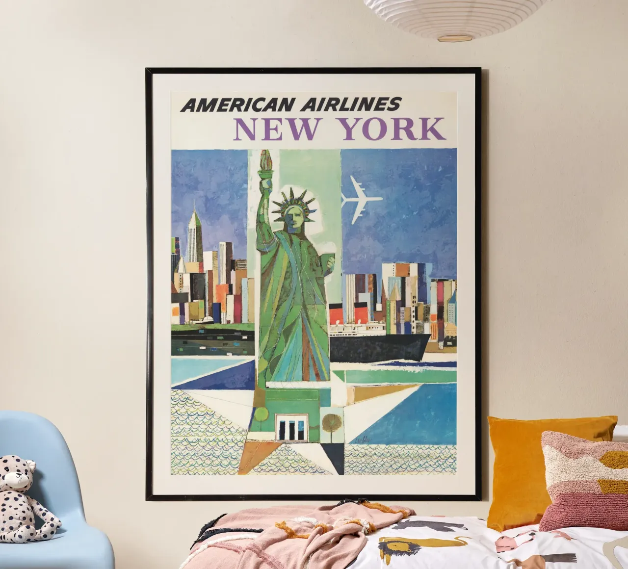 American Airlines New York Poster David Klein poster con telaio in plastica da homdeco