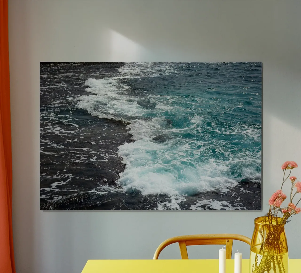 Spiaggia di Sdot Yam poster con telaio in legno da Tal Paz-Fridman