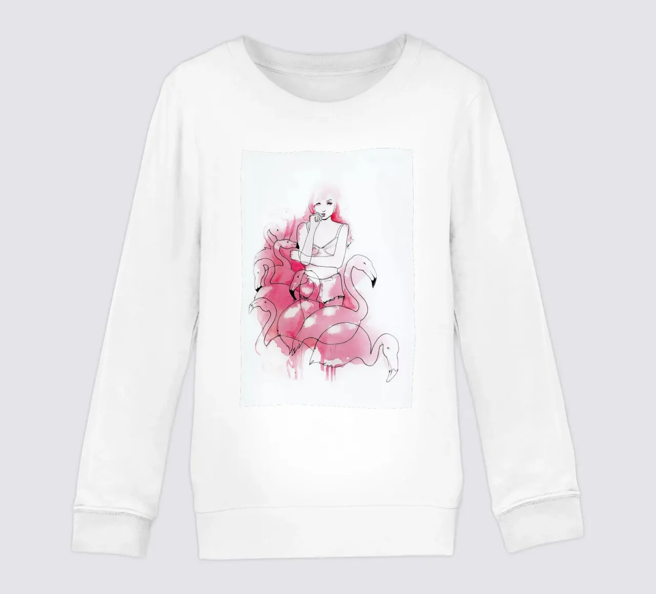 Pink Flamingos kinder sweatshirt van Ina Stanimirova