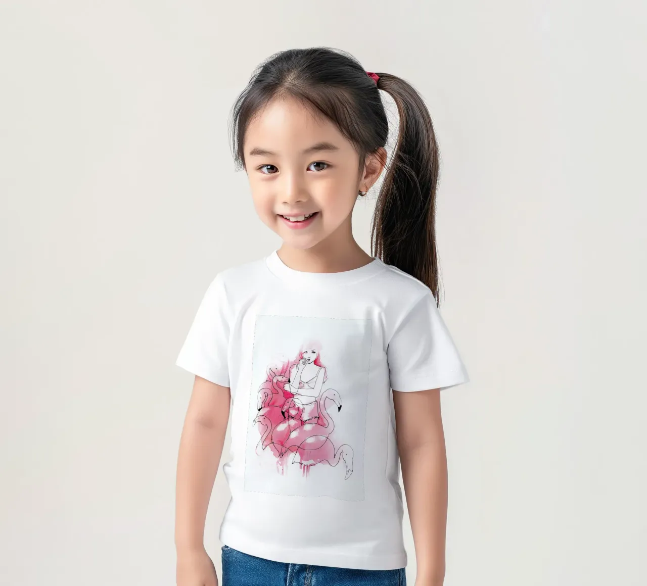 Pink Flamingos kids t-shirt by Ina Stanimirova