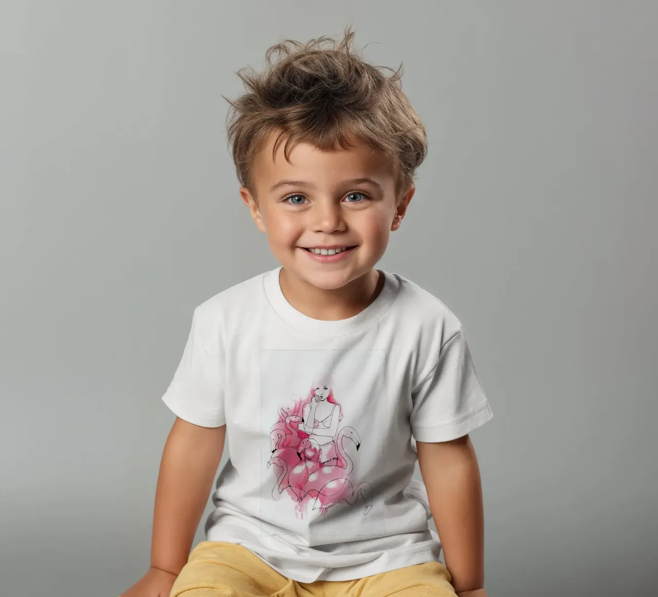 Pink Flamingos kids t-shirt by Ina Stanimirova