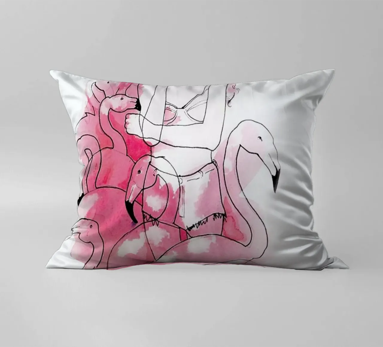 Pink Flamingos cuscino da Ina Stanimirova