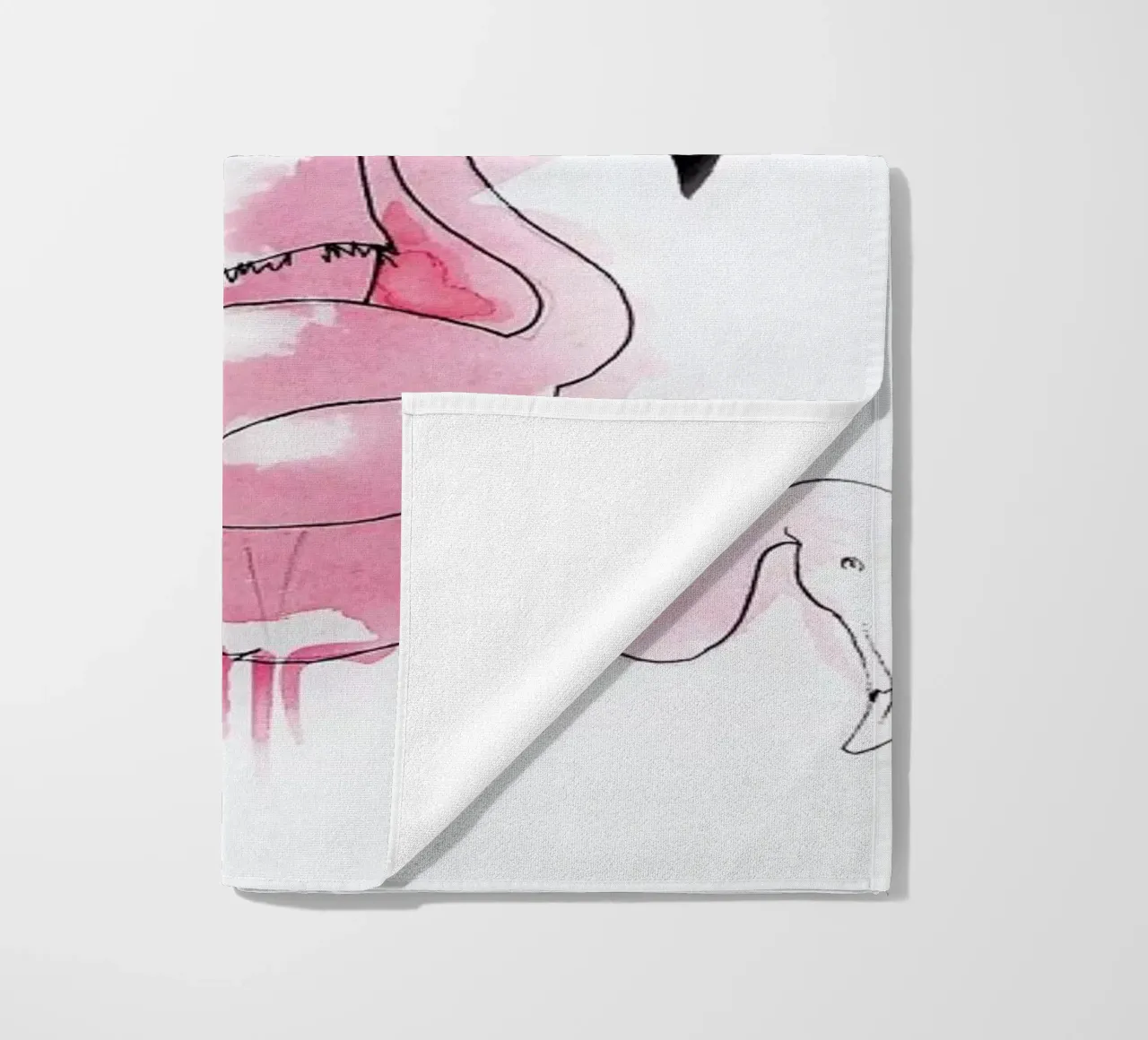 Pink Flamingos beach towel by Ina Stanimirova