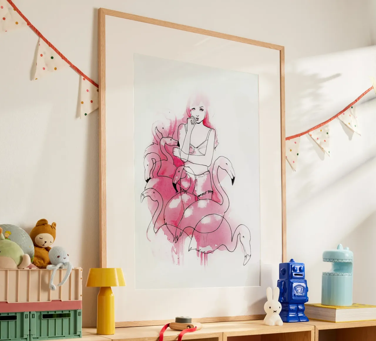 Pink Flamingos hahnemühle by Ina Stanimirova