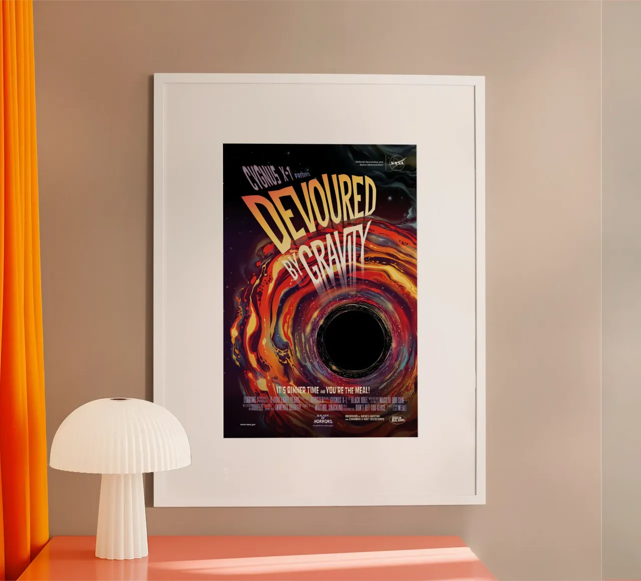Poster da viaggio della NASA sugli esopianeti Cygnus X-1 Buco nero poster da homdeco