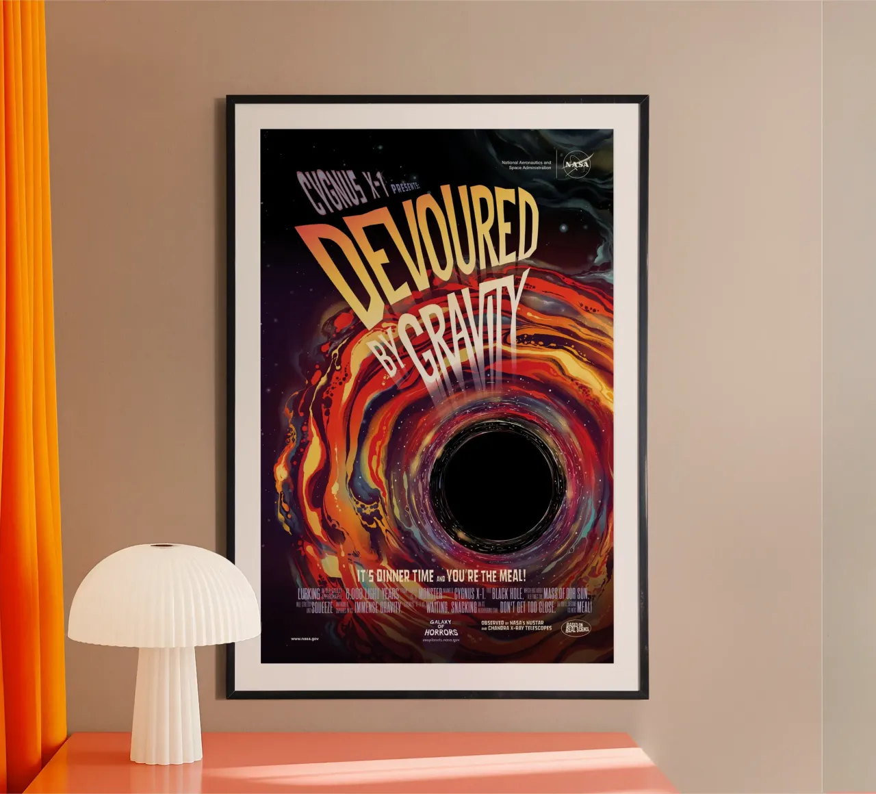 Poster da viaggio della NASA sugli esopianeti Cygnus X-1 Buco nero poster da homdeco