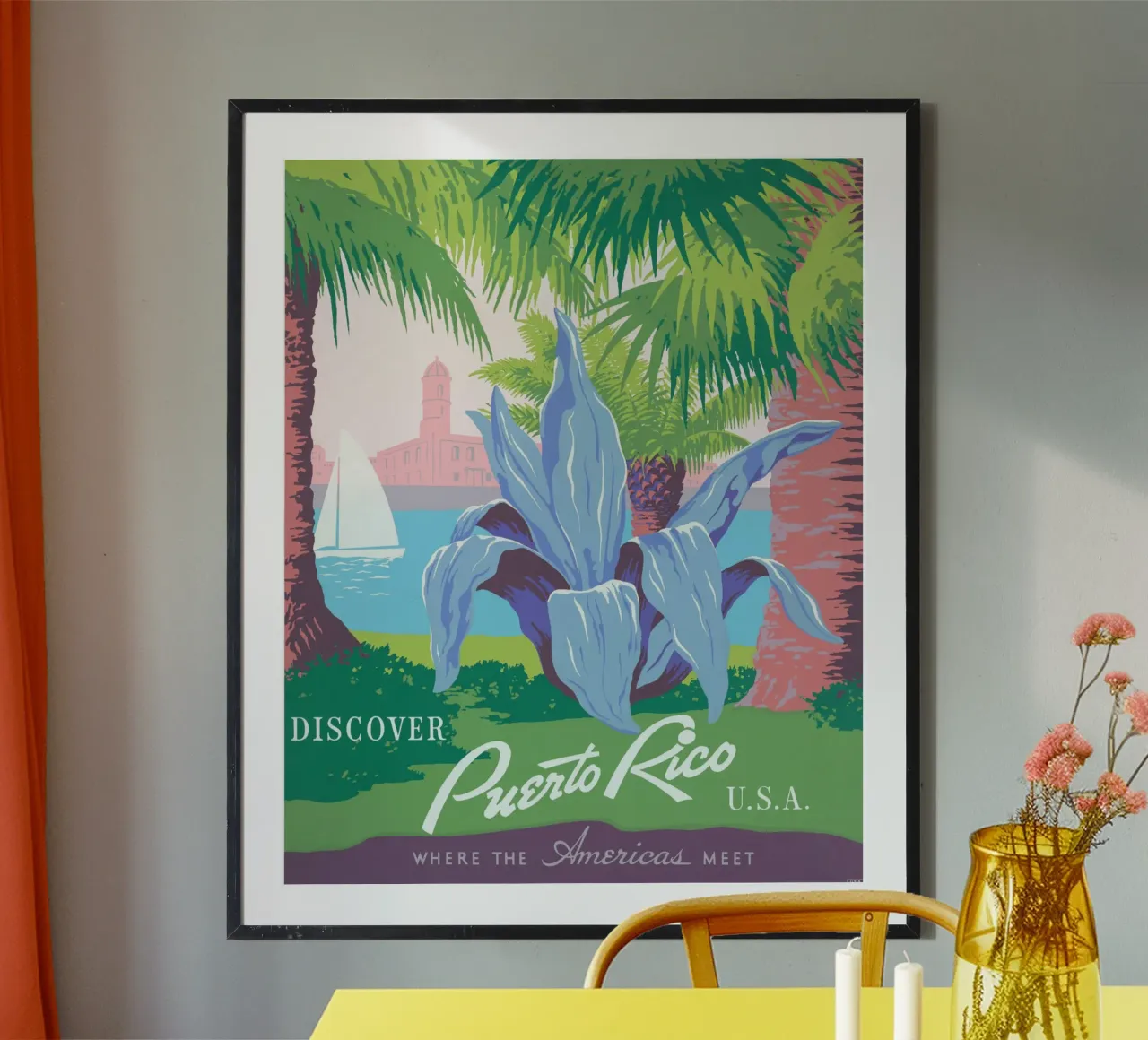 Poster di viaggio d'epoca di Porto Rico Stampa d'arte WPA poster da homdeco