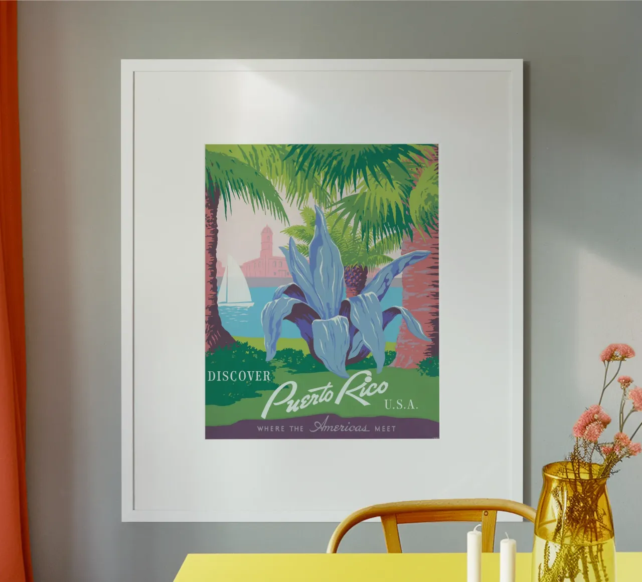 Poster di viaggio d'epoca di Porto Rico Stampa d'arte WPA poster da homdeco