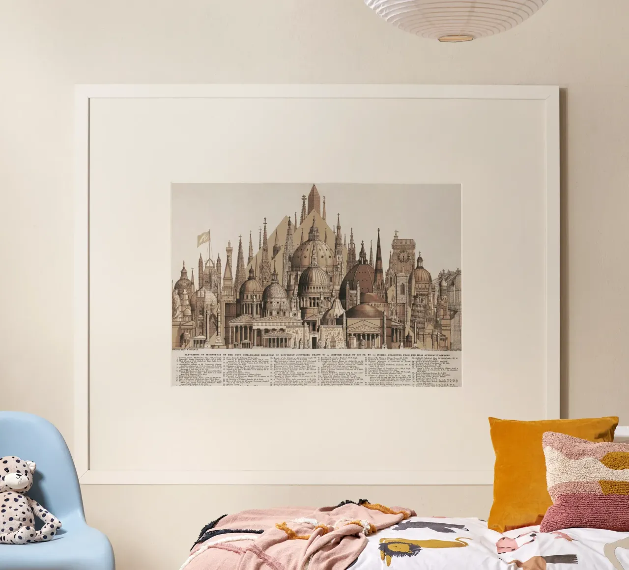 Poster collage architettonico d'epoca Edifici storici Prin poster con telaio in plastica da homdeco