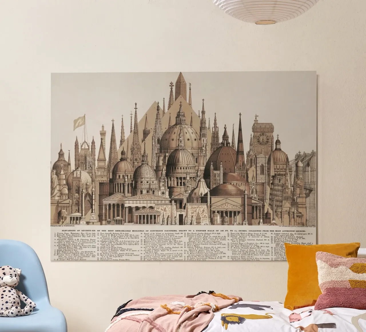 Poster collage architettonico d'epoca Edifici storici Prin poster con telaio in plastica da homdeco