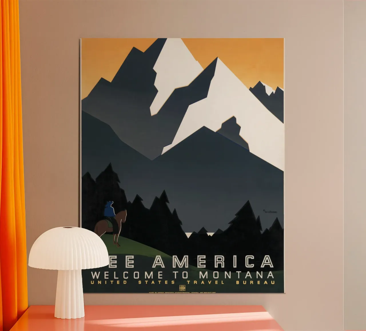 Siehe Amerika Montana WPA Travel Poster Mitte des Jahrhunderts Kunst Poster von homdeco
