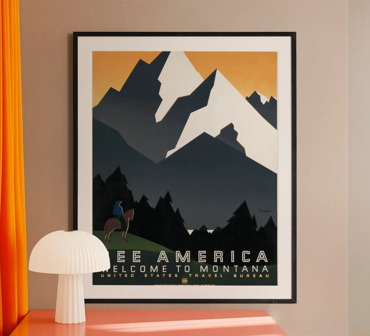 Siehe Amerika Montana WPA Travel Poster Mitte des Jahrhunderts Kunst Poster von homdeco