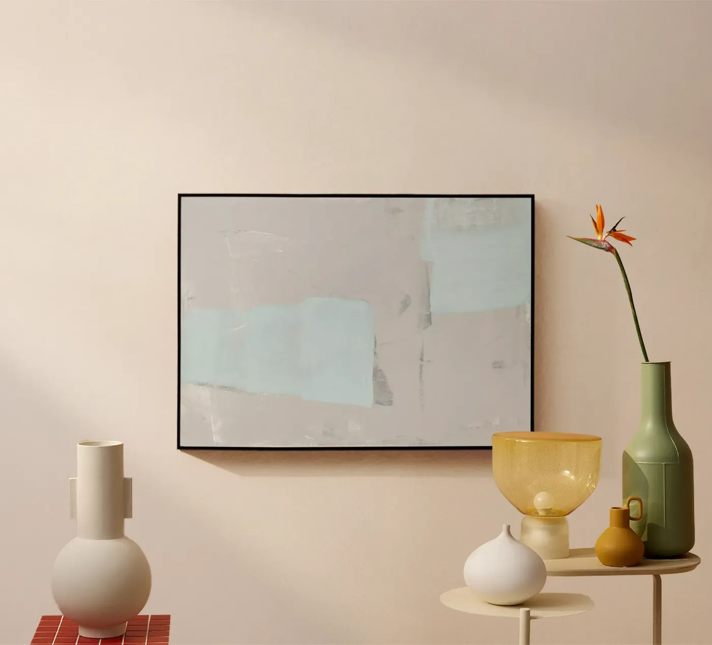 pale blue and grey plexiglas de IRIS LEHNHARDT FINE ART