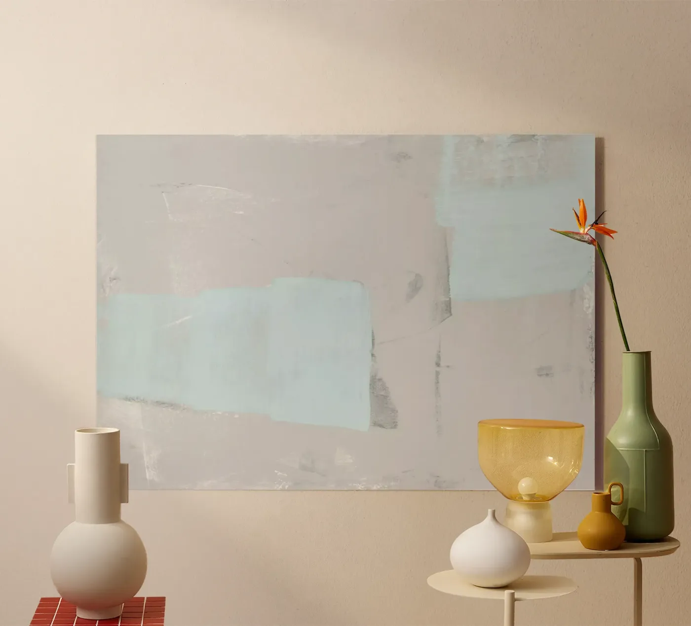 pale blue and grey plexiglas de IRIS LEHNHARDT FINE ART