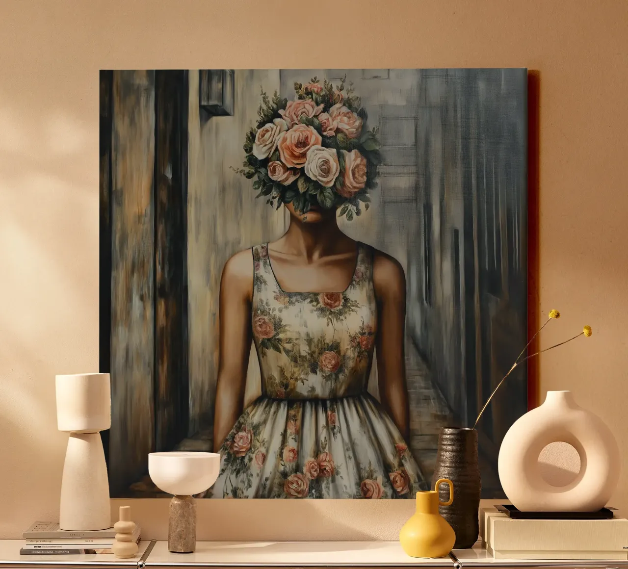 Mente bella come un fiore tela con Cornice a cassetta da Motivate-Today
