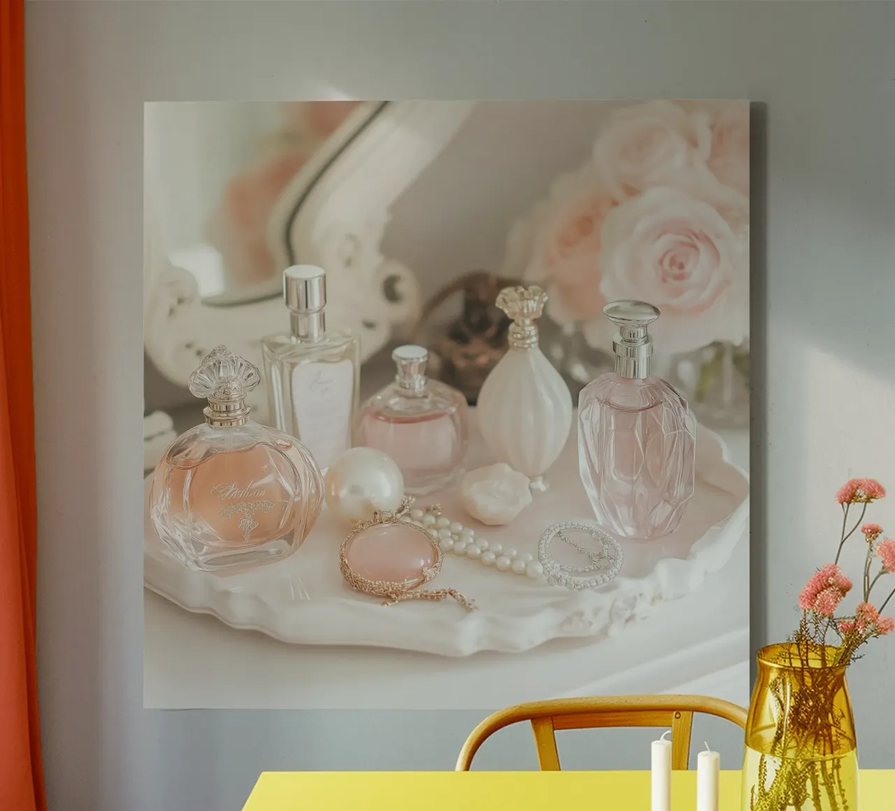 Sussurri in rosa tela con Cornice a cassetta da StillVibe Home