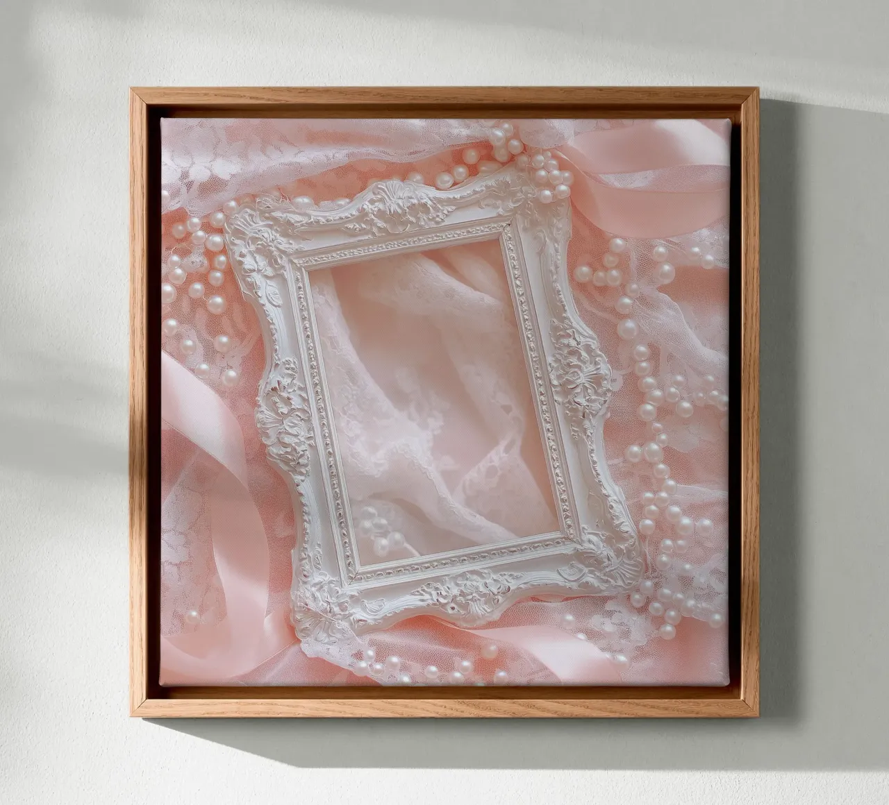 Sussurri in rosa tela con Cornice a cassetta da StillVibe Home