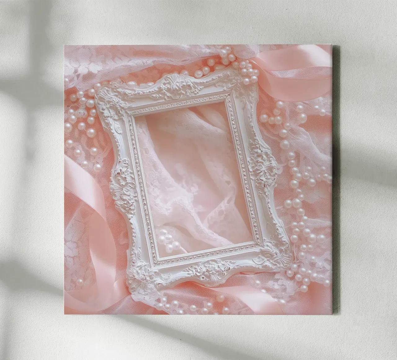 Sussurri in rosa tela con Cornice a cassetta da StillVibe Home