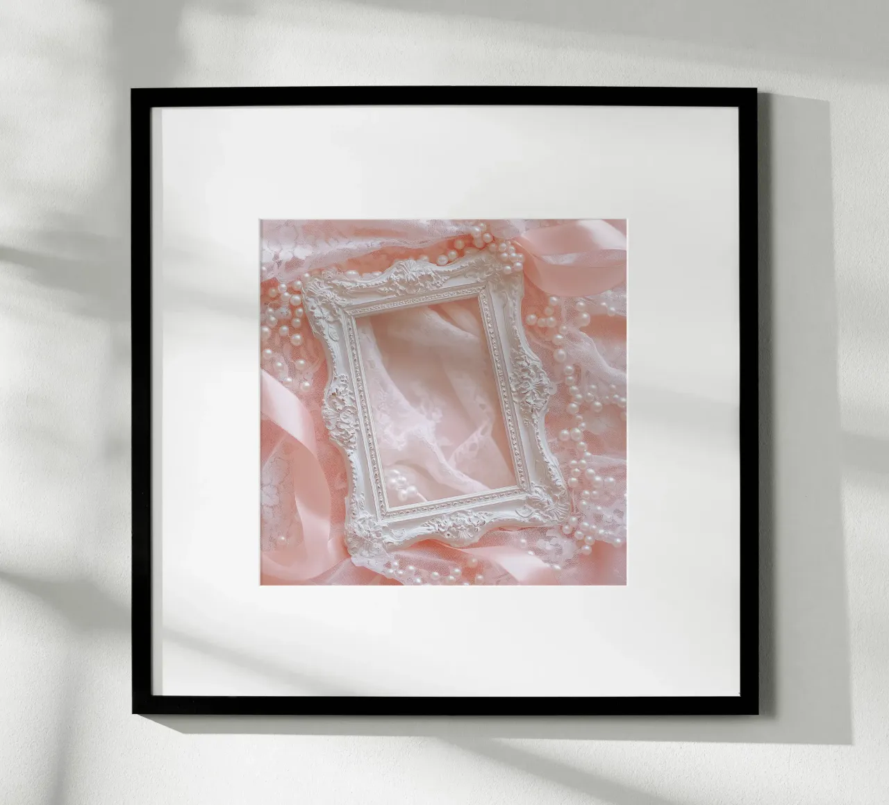 Sussurri in rosa poster con telaio in plastica da StillVibe Home
