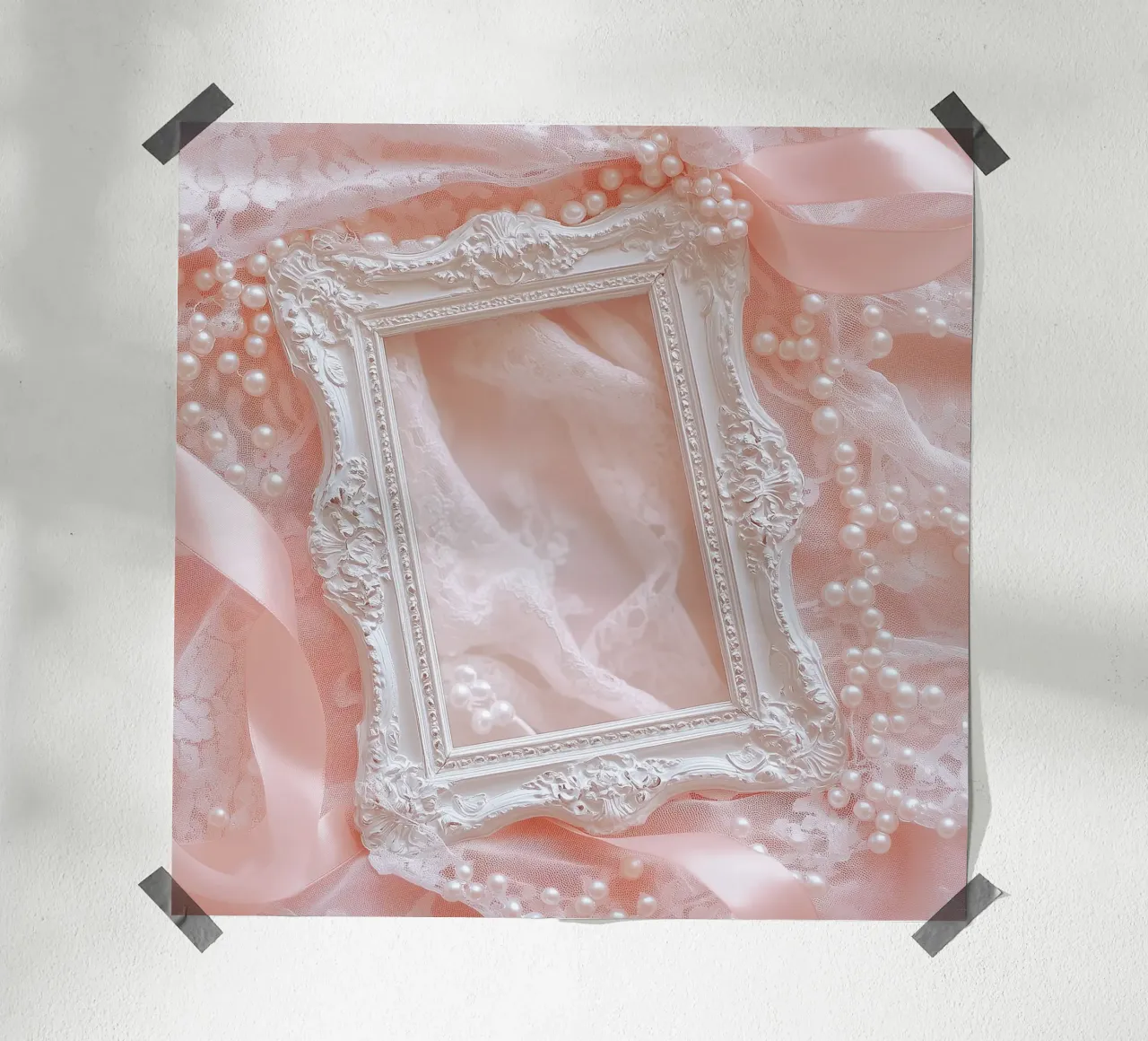 Sussurri in rosa poster con telaio in plastica da StillVibe Home