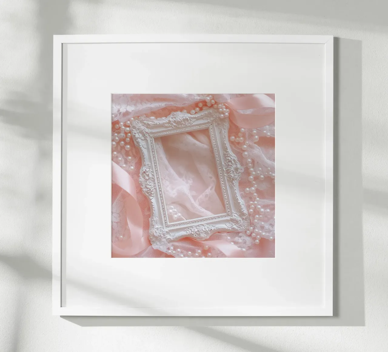 Sussurri in rosa poster con telaio in plastica da StillVibe Home