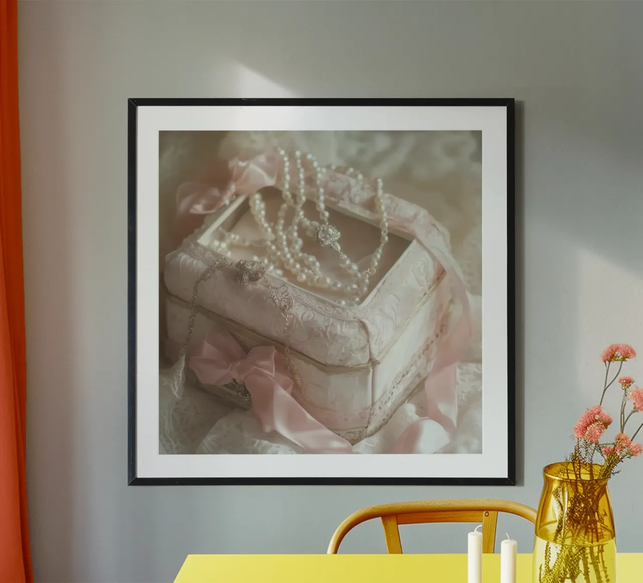 Sussurri in rosa poster con telaio in alluminio da StillVibe Home