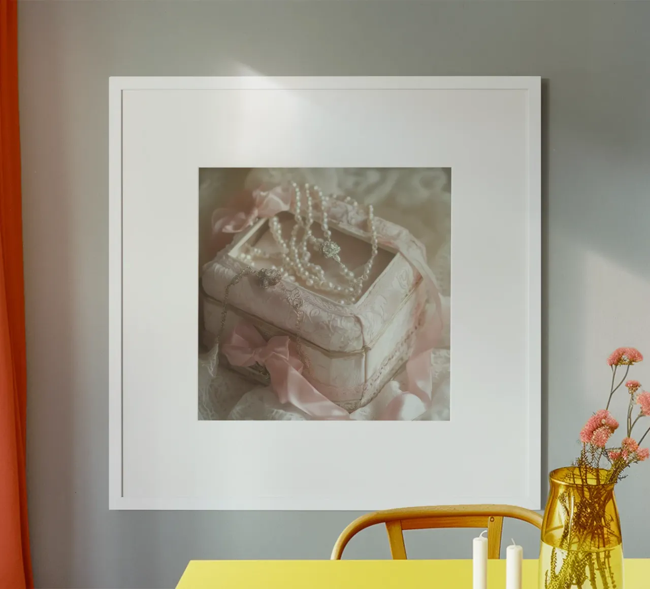 Sussurri in rosa poster con telaio in alluminio da StillVibe Home