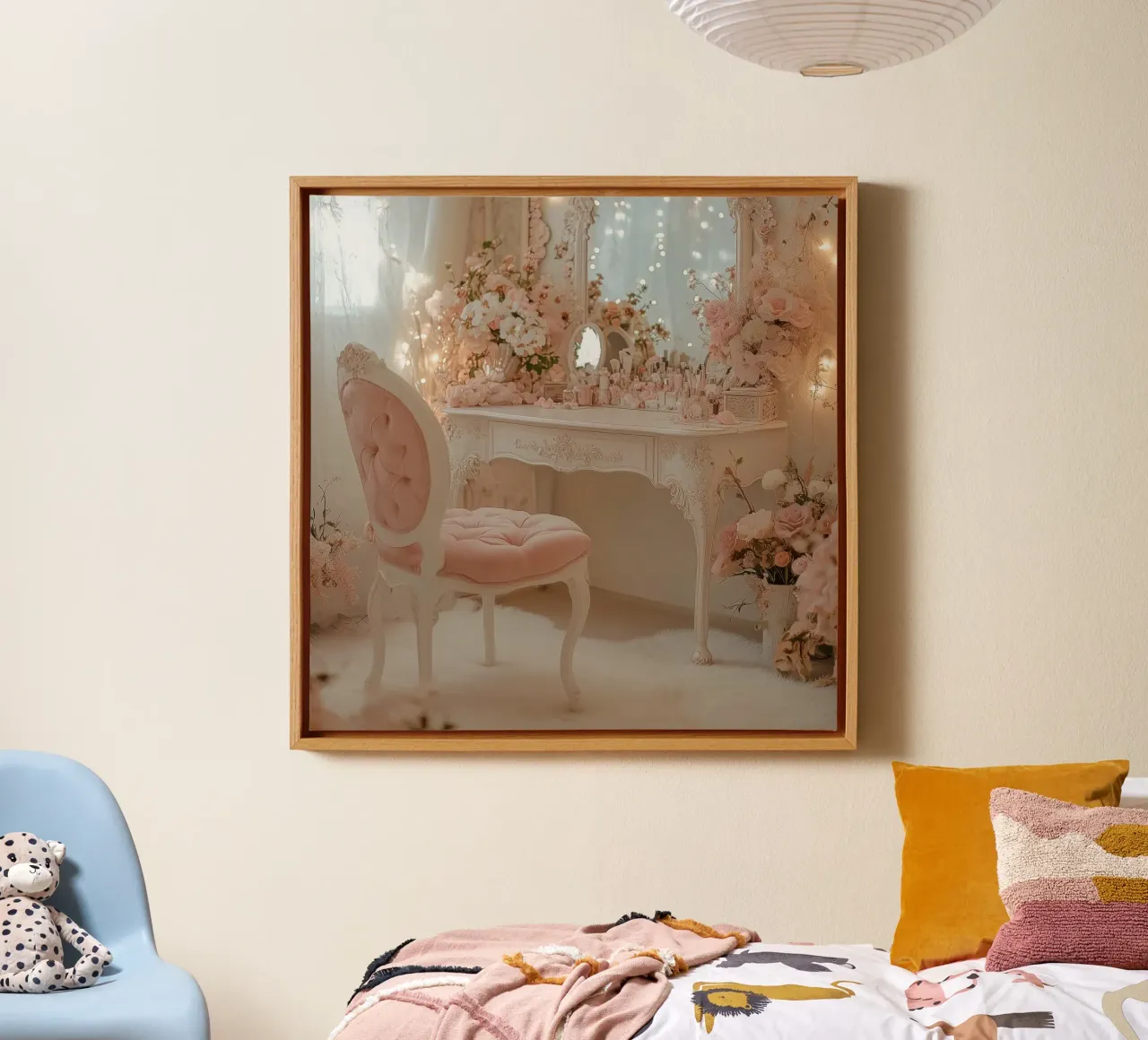 Sussurri in rosa tela con Cornice a cassetta da StillVibe Home