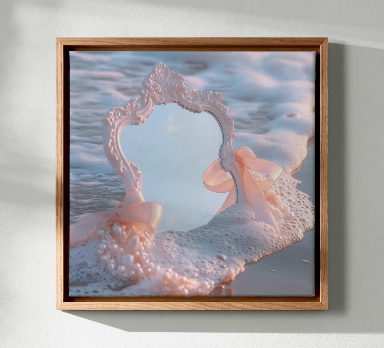 Foam Reverie canvas with Floater frame by StillVibe Home