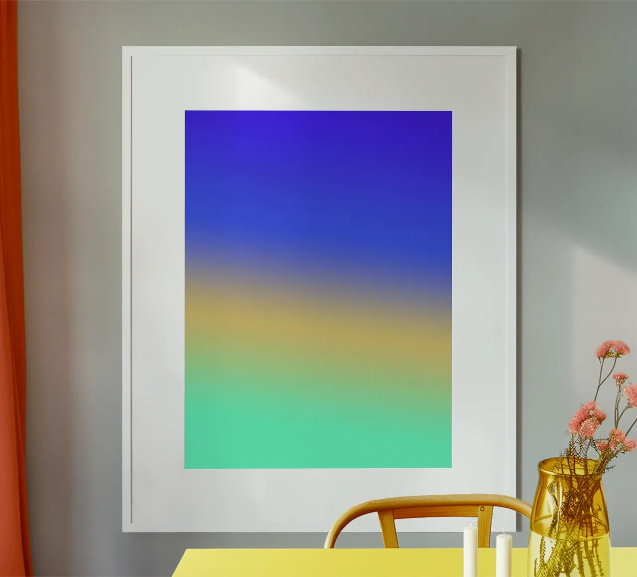 Aube Pastel: Das Erwachen der Farben Poster mit Aluminium Rahmen von Abstract and Patterns