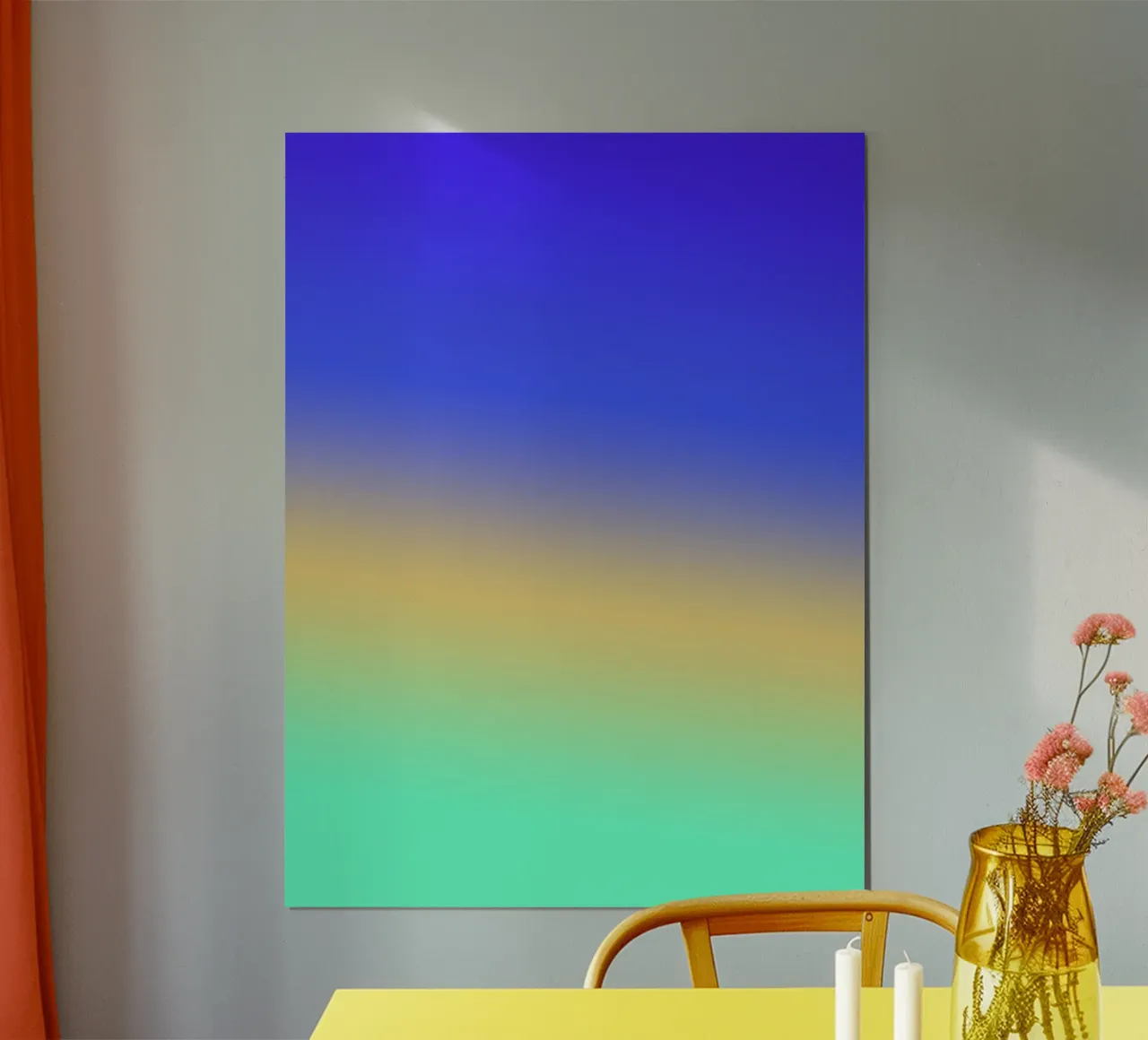 Aube Pastel: Das Erwachen der Farben Poster mit Aluminium Rahmen von Abstract and Patterns