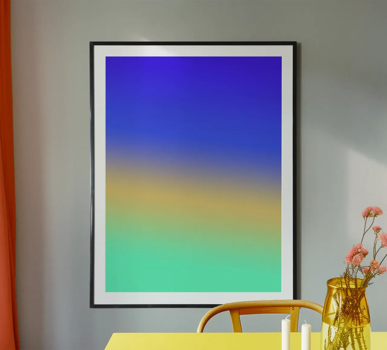 Aube Pastel: Das Erwachen der Farben Poster mit Aluminium Rahmen von Abstract and Patterns