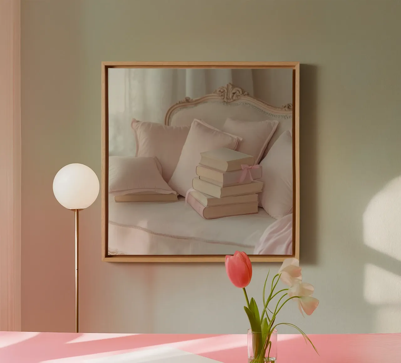 Sussurri in rosa tela con Cornice a cassetta da StillVibe Home