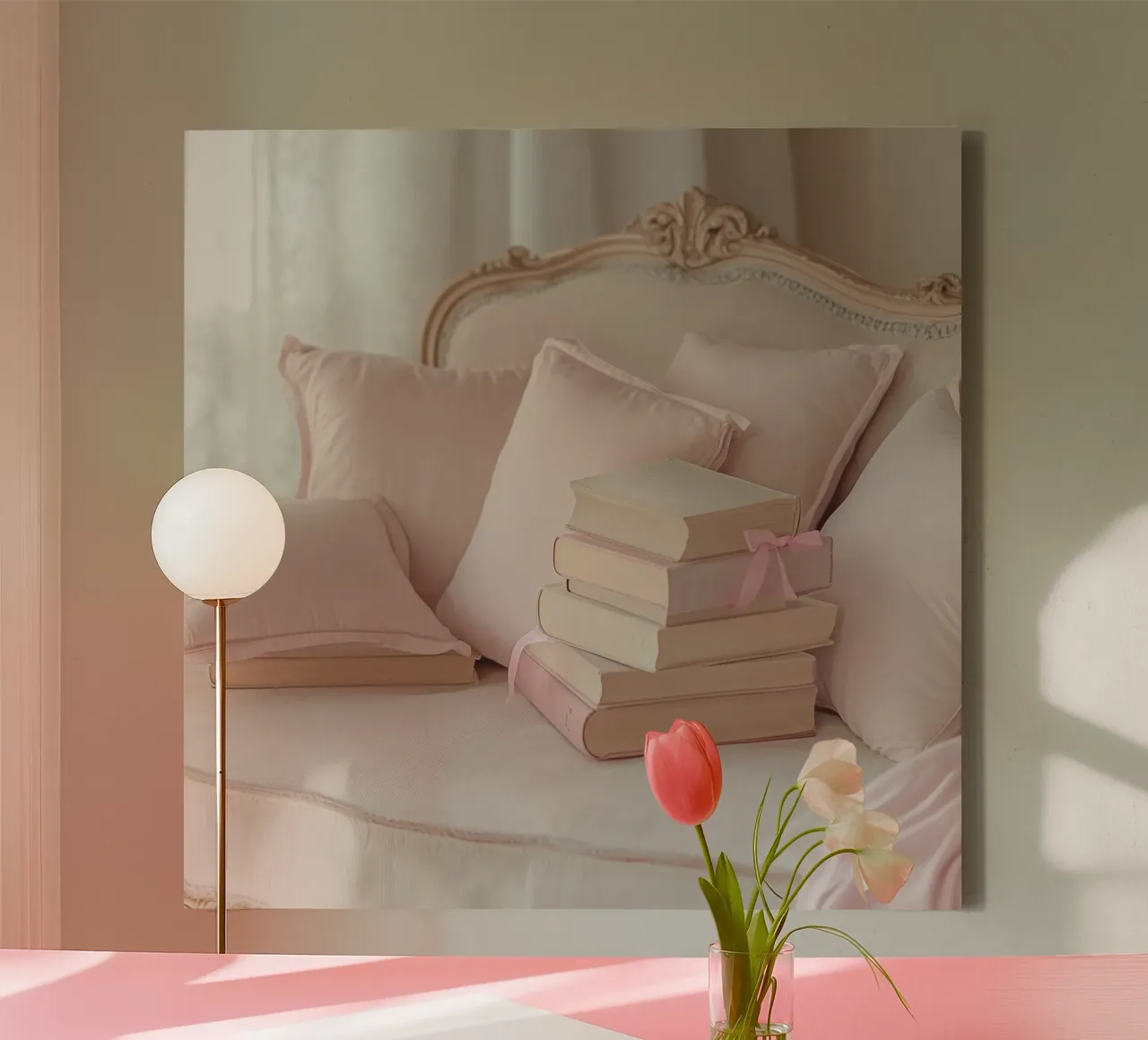 Sussurri in rosa tela con Cornice a cassetta da StillVibe Home