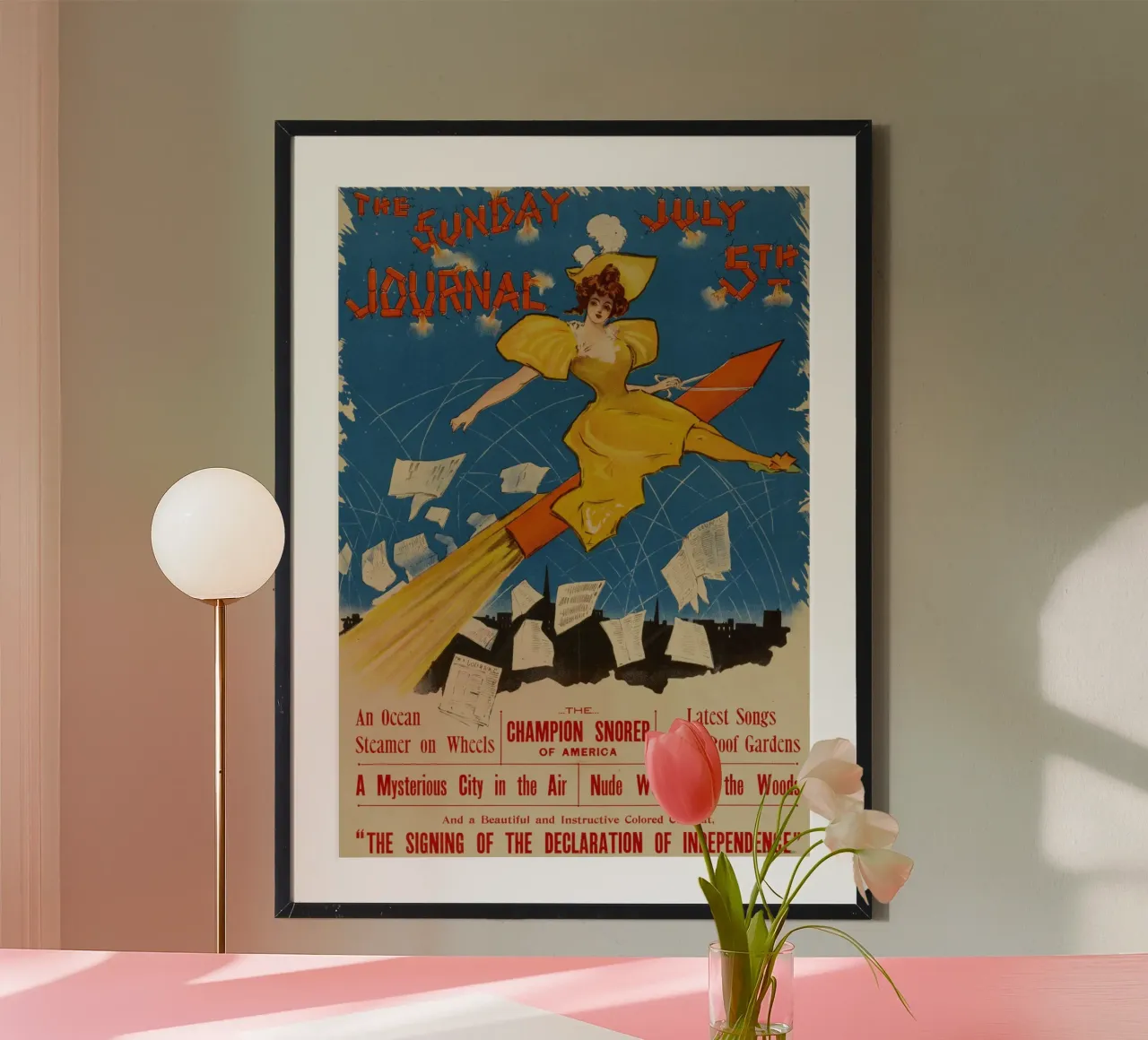 Vintage Sunday Journal Poster Art Nouveau Rocket Print poster da homdeco