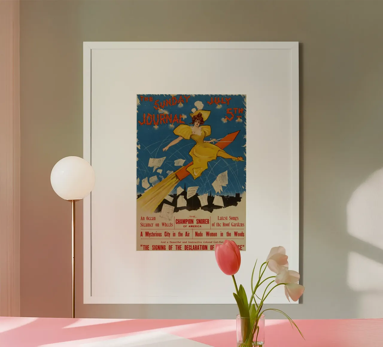 Vintage Sunday Journal Poster Art Nouveau Rocket Print poster da homdeco