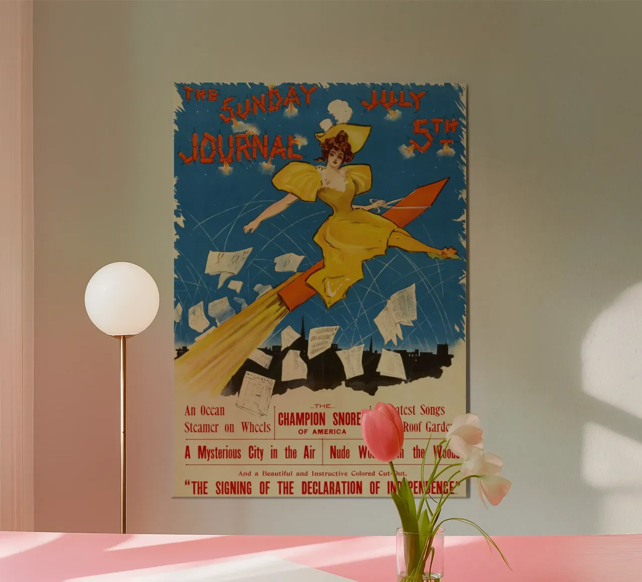 Vintage Sunday Journal Poster Art Nouveau Rocket Print poster da homdeco
