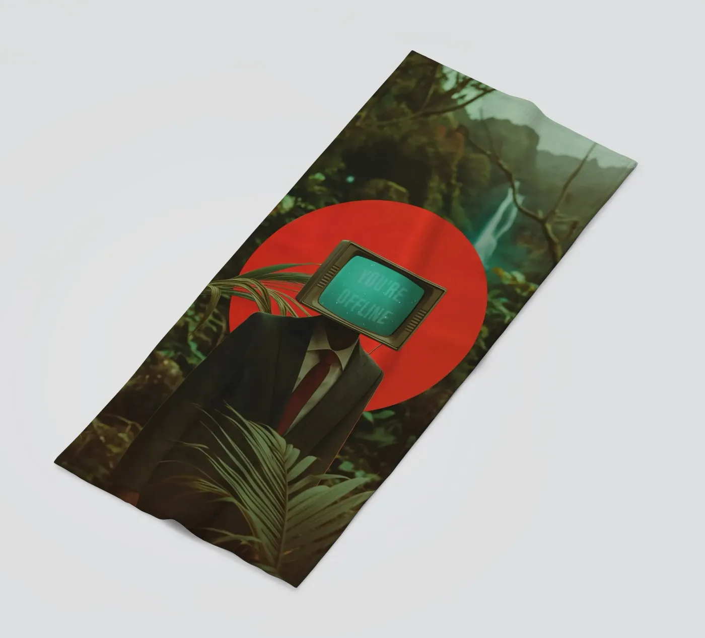 You're Offline beach towel by Dapidoka