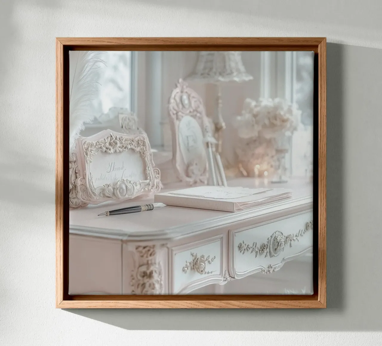 Sussurri in rosa tela con Cornice a cassetta da StillVibe Home