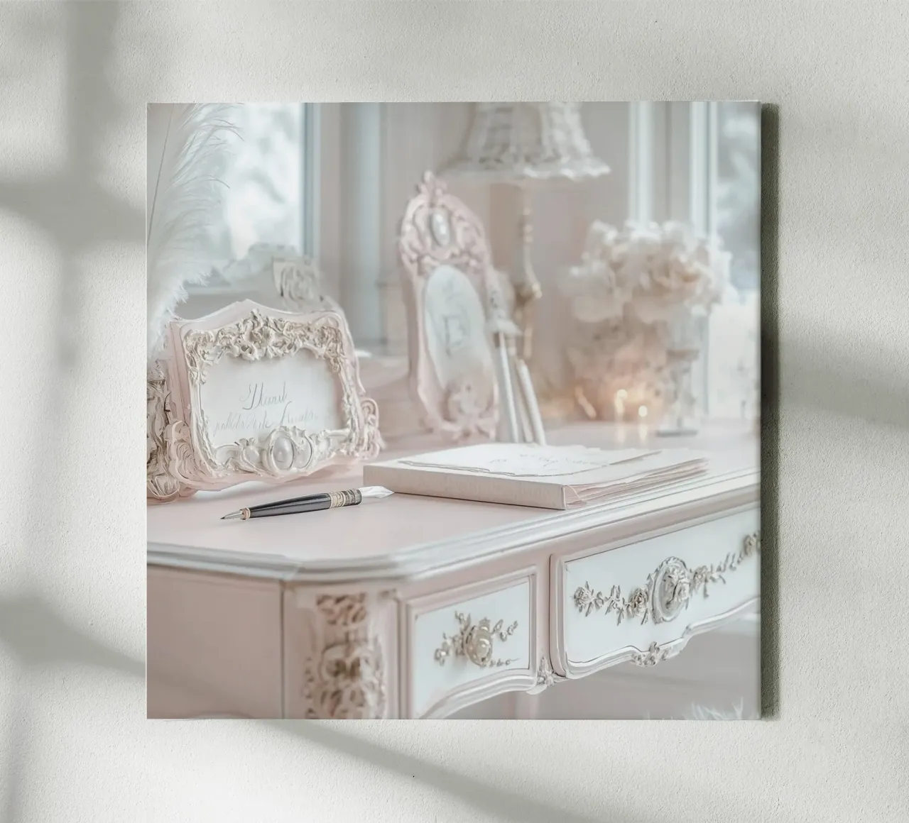 Sussurri in rosa tela con Cornice a cassetta da StillVibe Home