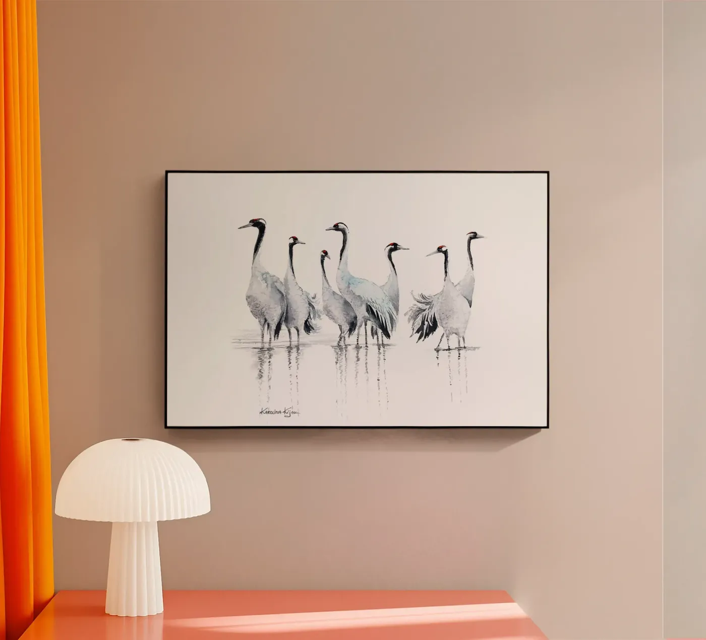Common cranes composition plexiglas de Karolina Kijak