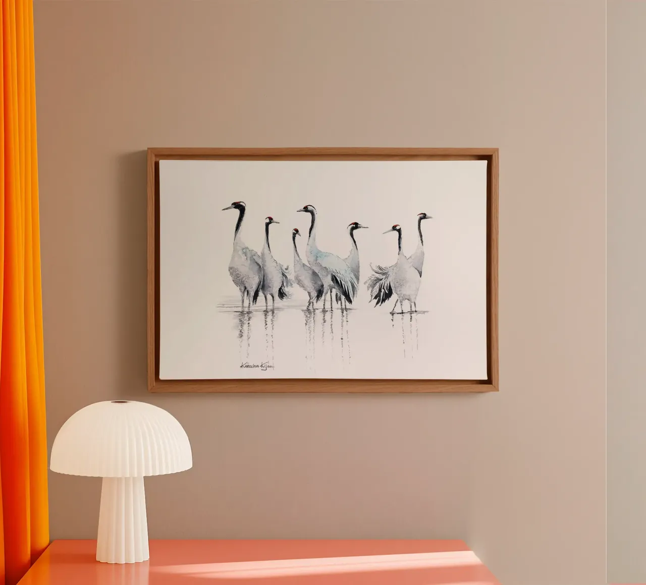 Common cranes composition tela da Karolina Kijak