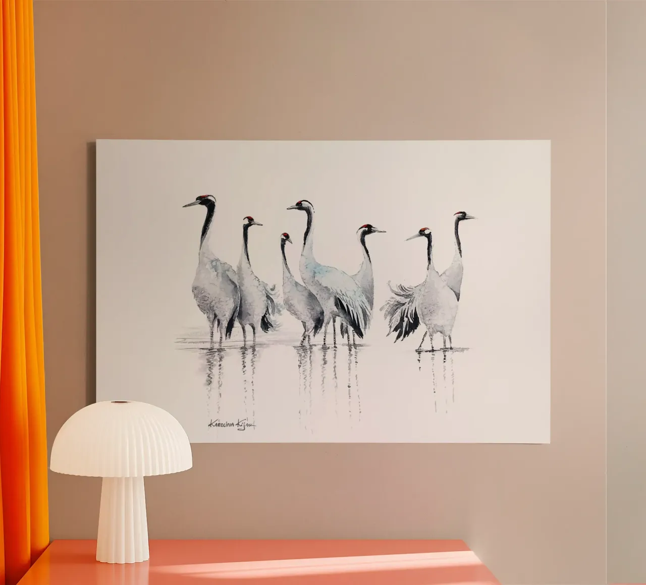 Common cranes composition tela da Karolina Kijak