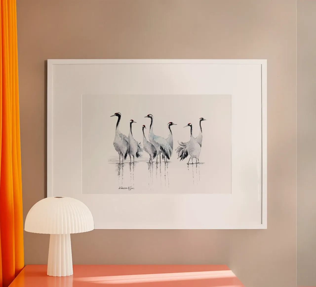 Common cranes composition poster van Karolina Kijak