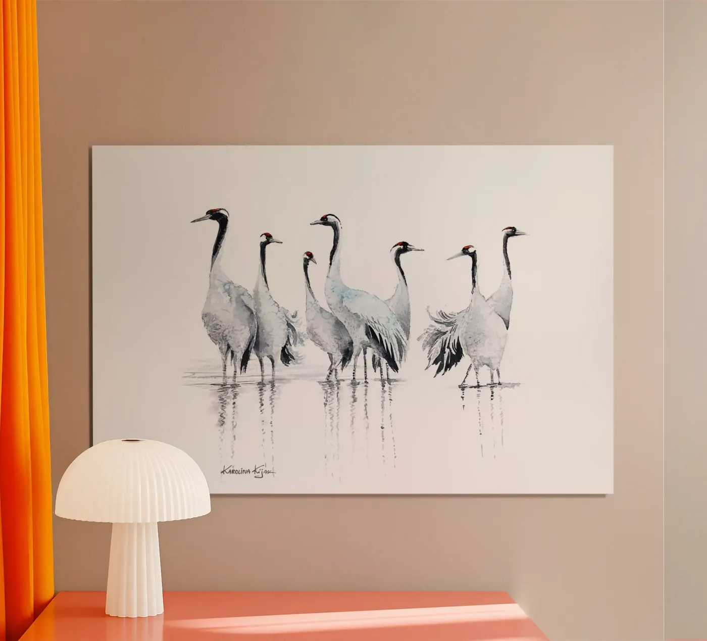 Common cranes composition Poster von Karolina Kijak