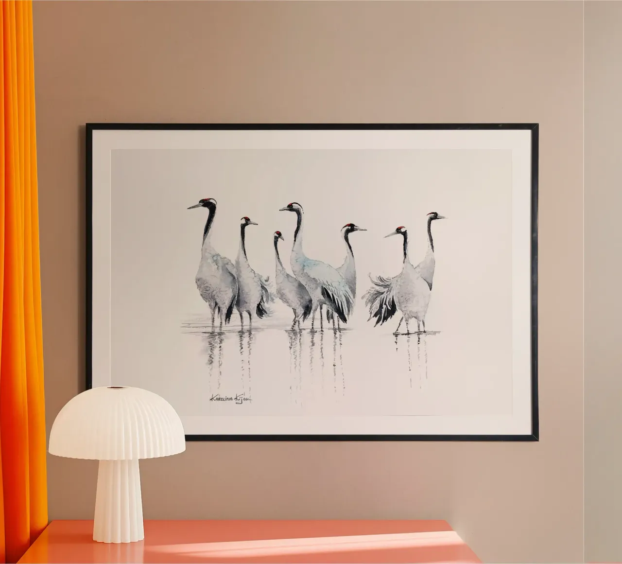 Common cranes composition poster van Karolina Kijak