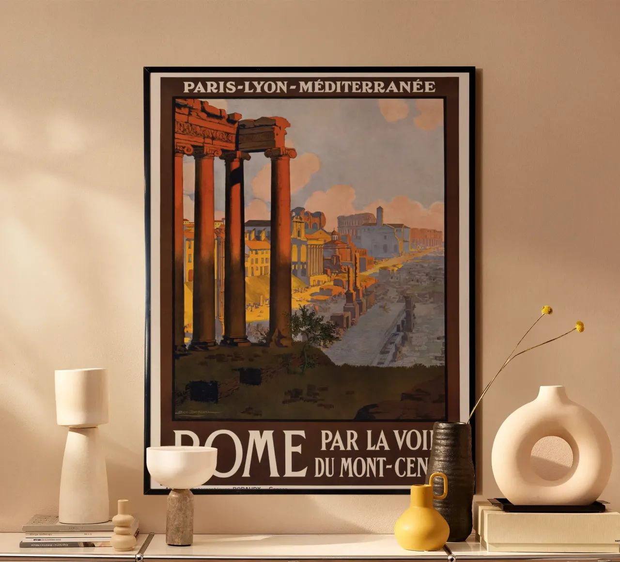 Poster di viaggio d'epoca su Roma Parigi-Lione-Méditerranée poster da homdeco