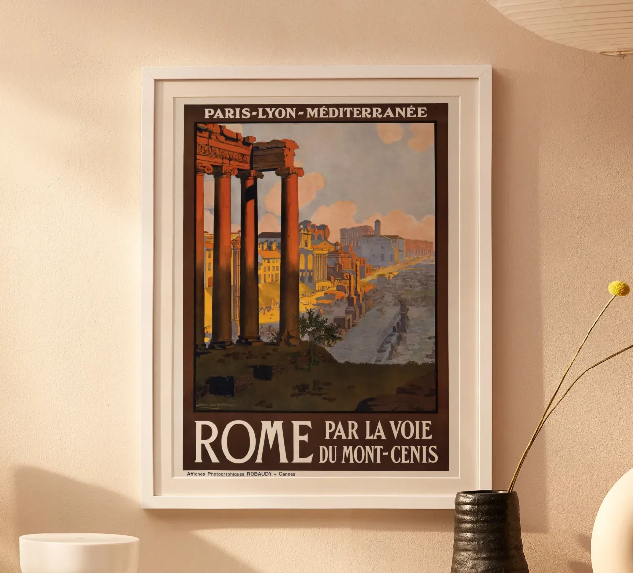 Poster di viaggio d'epoca su Roma Parigi-Lione-Méditerranée poster da homdeco