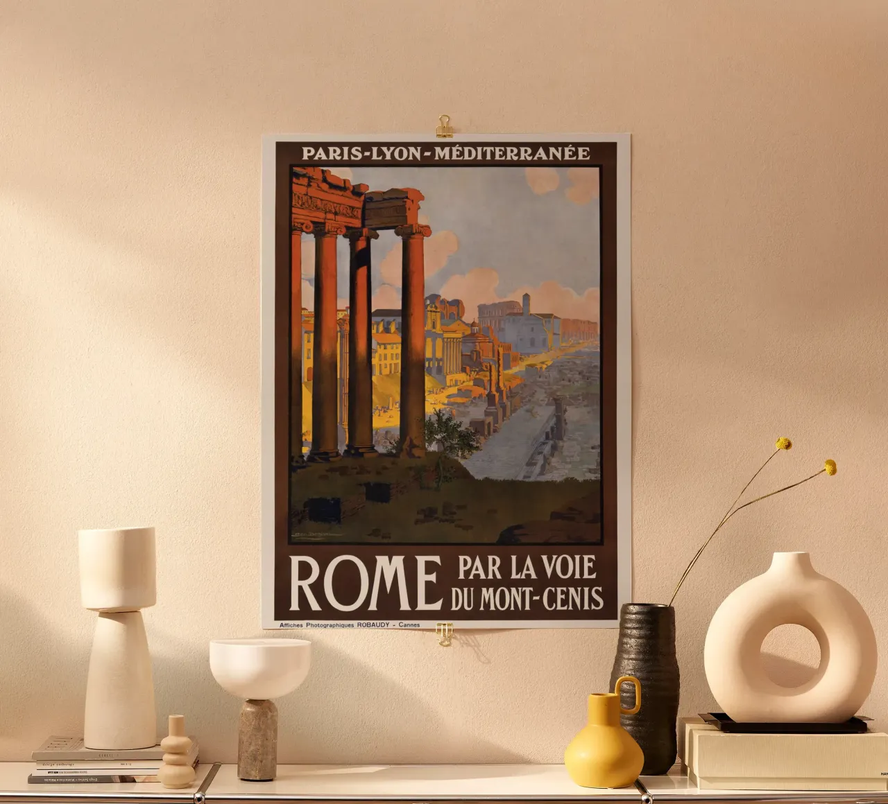 Poster di viaggio d'epoca su Roma Parigi-Lione-Méditerranée poster da homdeco